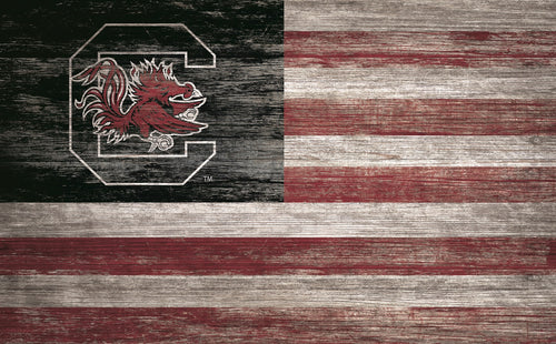 South Carolina Gamecocks Distressed Flag Sign - 11