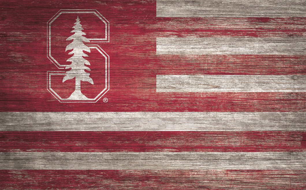 Stanford Cardinal Distressed Flag Sign - 11