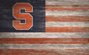 Syracuse Orange Distressed Flag Sign - 11"x19"