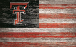 Texas Tech Red Raiders Distressed Flag Sign - 11"x19"