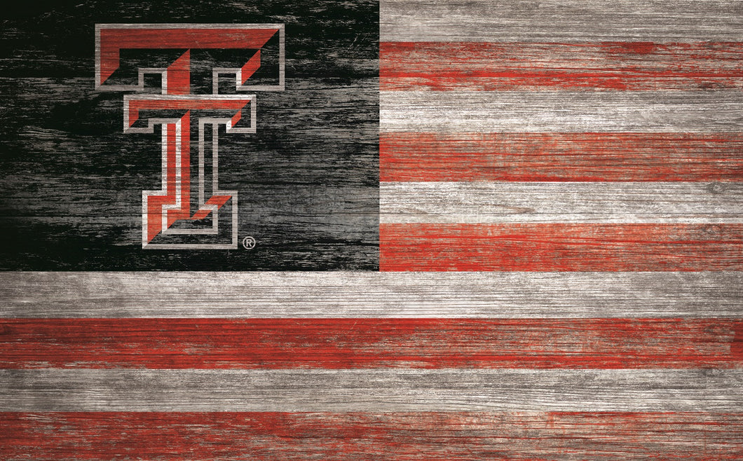 Texas Tech Red Raiders Distressed Flag Sign - 11
