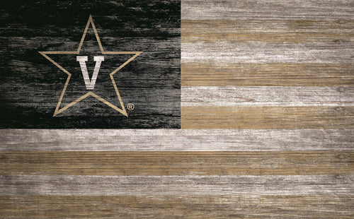 Vanderbilt Commodores Distressed Flag Sign - 11