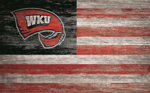 Western Kentucky Hilltoppers Distressed Flag Sign - 11