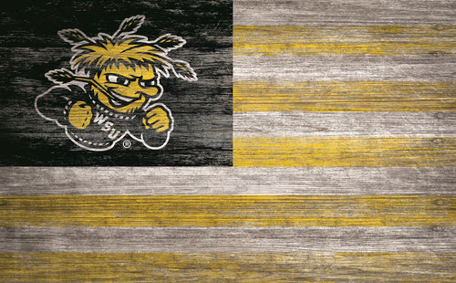 Wichita State Shockers Distressed Flag Sign - 11