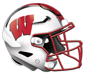Wisconsin Badgers Authentic Wood Helmet Cutout - 24"