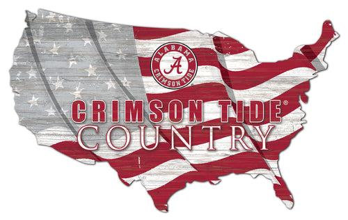 Alabama Crimson Tide USA Shape Home Cutout