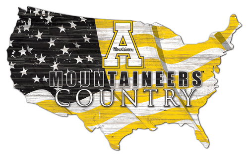 Appalachian State Mountaineers USA Shape Flag Cutout