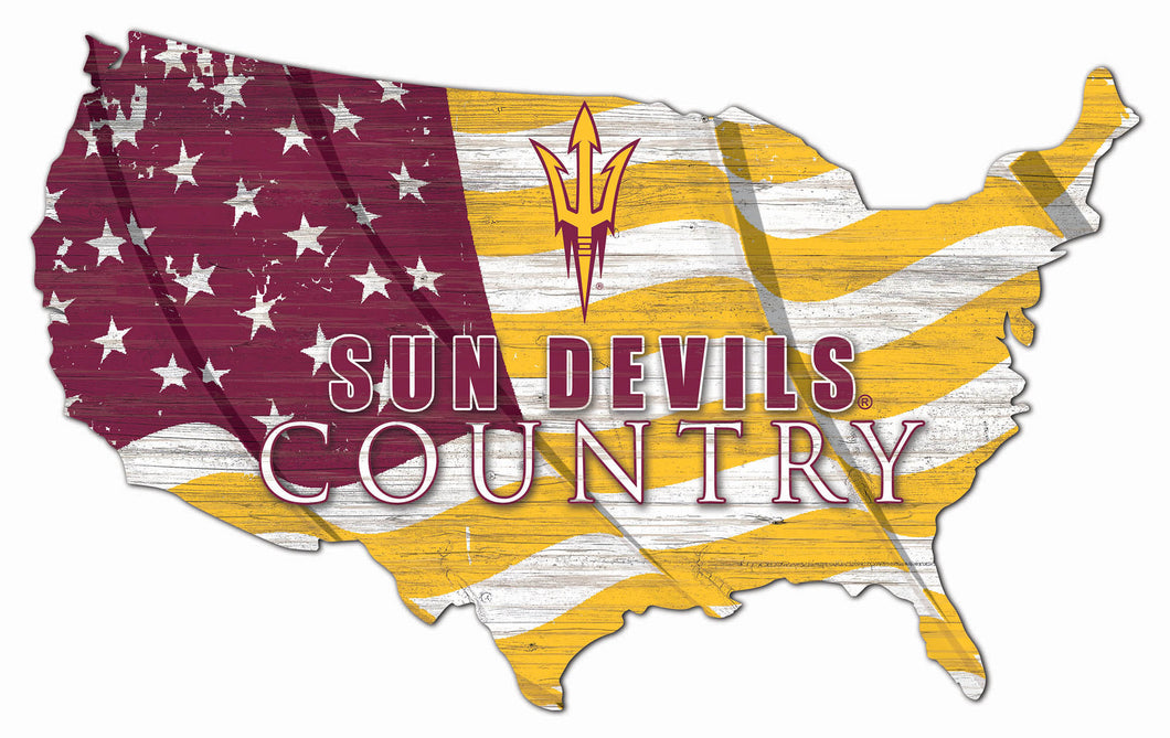 Arizona State Sun Devils USA Shape Flag Cutout