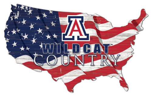 Arizona Wildcats USA Shape Flag Cutout