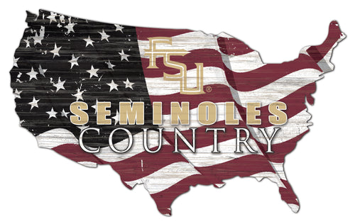 Florida State Seminoles USA Shape Flag Cutout