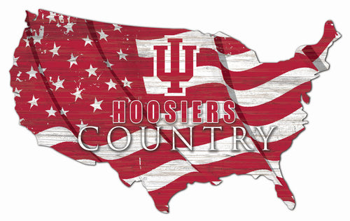 Indiana Hoosiers USA Shape Flag Cutout