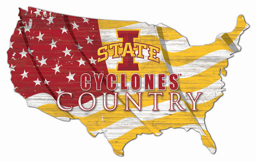 Iowa State Cyclones USA Shape Flag Cutout