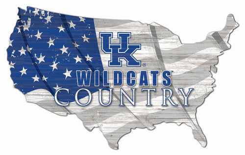 Kentucky Wildcats USA Shape Flag Cutout