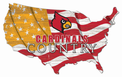 Louisville Cardinals USA Shape Flag Cutout