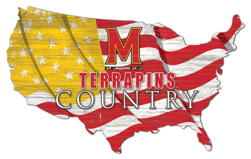 Maryland Terrapins USA Shape Flag Cutout