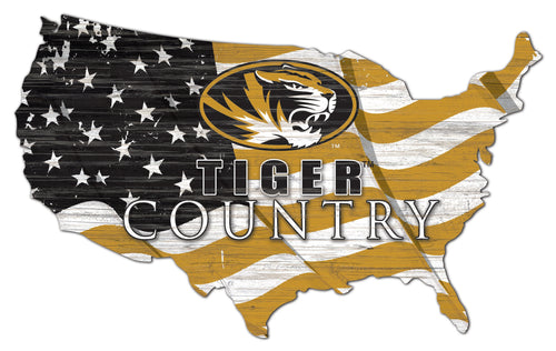 Missouri Tigers USA Shape Flag Cutout