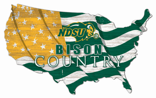 NDSU Bison USA Shape Flag Cutout