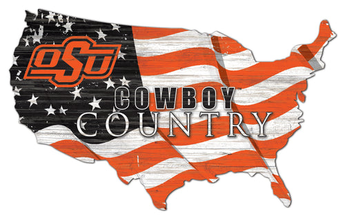 Oklahoma State Cowboys USA Shape Flag Cutout