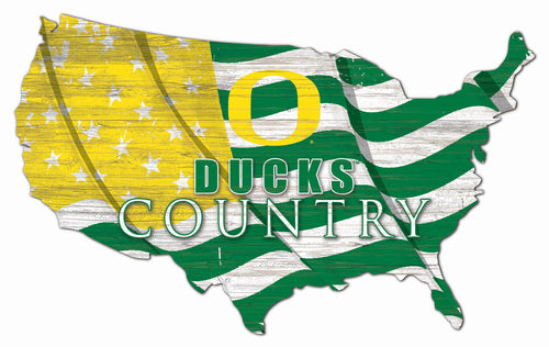 Oregon Ducks USA Shape Flag Cutout