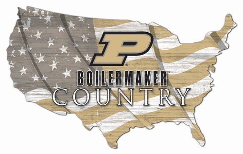 Purdue Boilermakers USA Shape Flag Cutout
