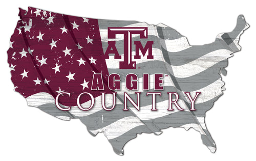 Texas A&M Aggies USA Shape Flag Cutout