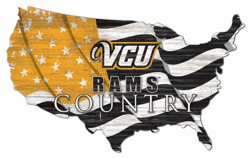 VCU Rams USA Shape Flag Cutout