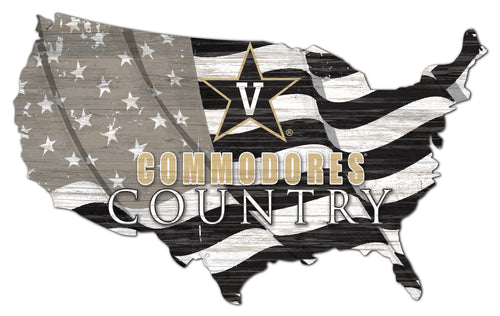 Vanderbilt Commordores USA Shape Flag Cutout