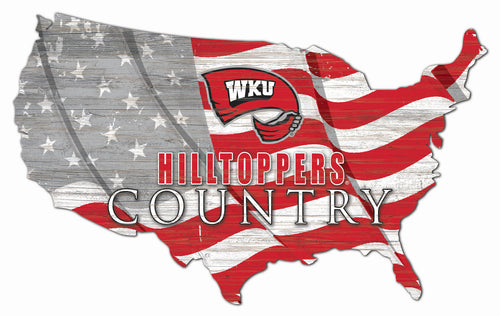 Western Kentucky Hilltoppers USA Shape Flag Cutout