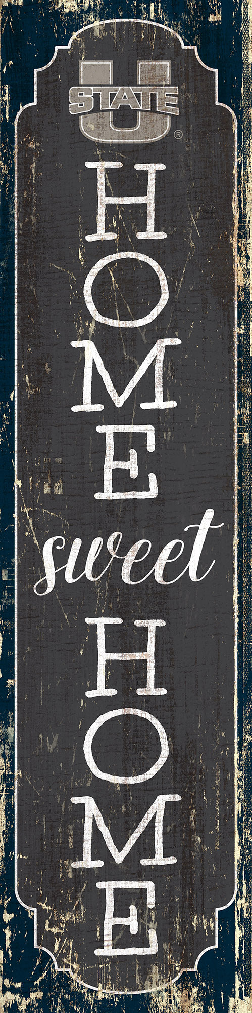 Utah State Aggies Home Sweet Home Door Leaner Sign - 12