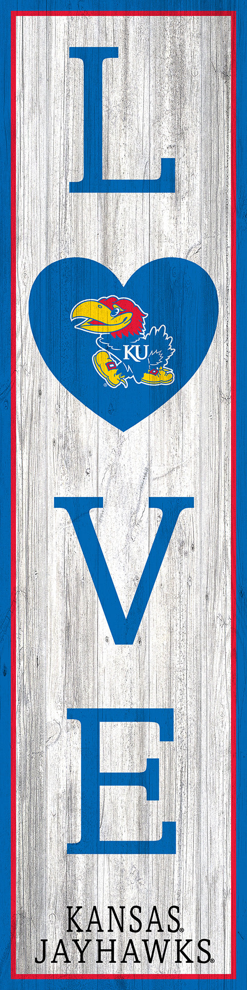 Kansas Jayhawks LOVE Door Leaner Sign - 12