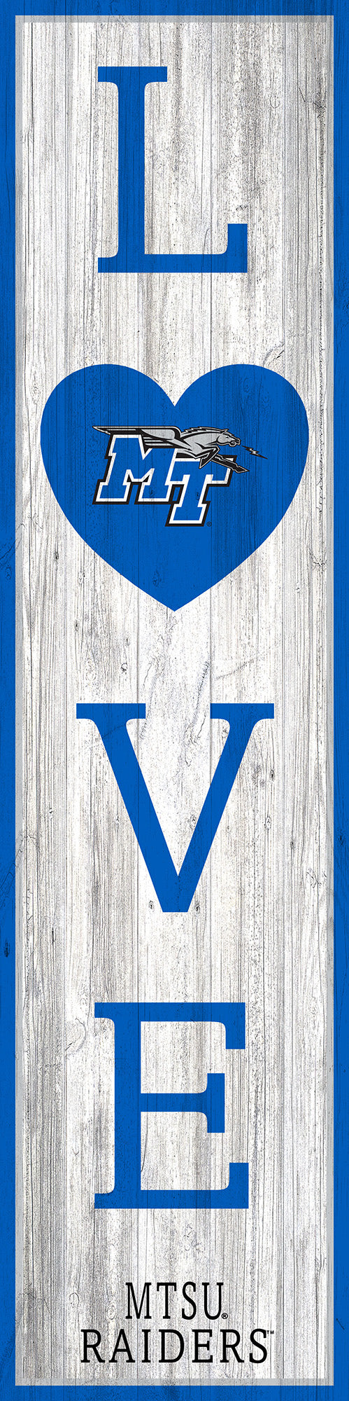 Middle Tennessee State Blue Raiders LOVE Door Leaner Sign - 12