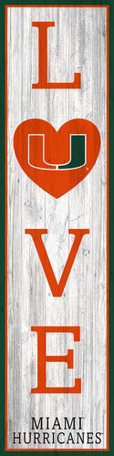 Miami Hurricanes LOVE Door Leaner Sign - 12