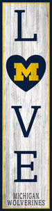 Michigan Wolverines LOVE Door Leaner Sign - 12"x48"