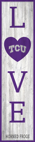 TCU Horned Frogs LOVE Door Leaner Sign - 12