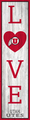 Utah Utes Flag LOVE Door Leaner Sign - 12