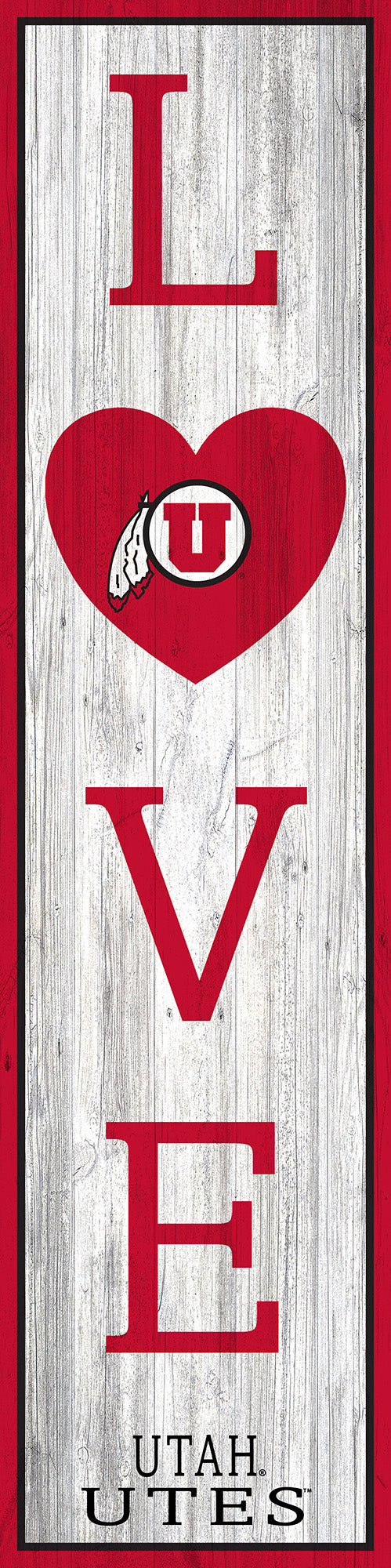 Utah Utes Flag LOVE Door Leaner Sign - 12