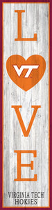 Virginia Tech Hokies LOVE Door Leaner Sign - 12"x48"
