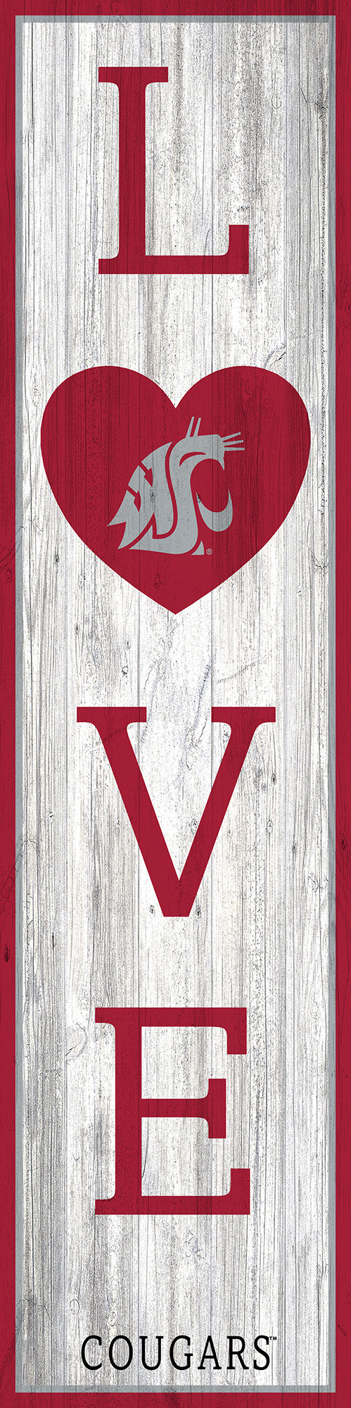 Washington State Cougars LOVE Door Leaner Sign - 12