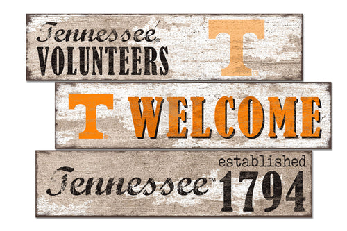 Tennessee Volunteers Welcome 3 Plank Wood Sign