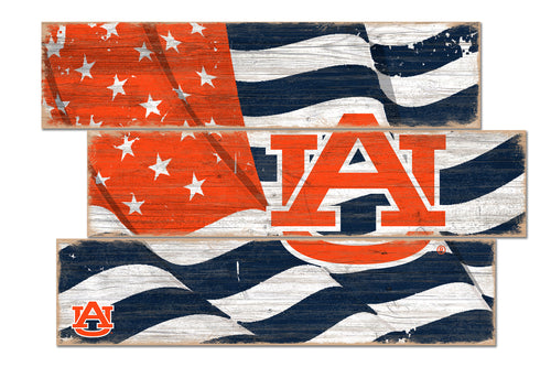 Auburn Tigers Flag Plank Wood Sign