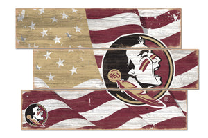 Florida State Seminoles Flag Plank Wood Sign