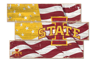Iowa State Cyclones Flag Plank Wood Sign