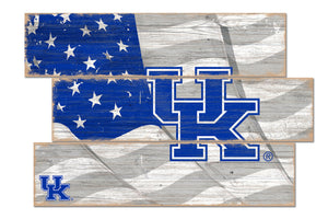 Kentucky Wildcats Flag Plank Wood Sign