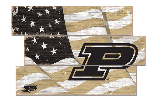 Purdue Boilermakers Flag Plank Wood Sign