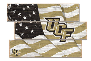UCF Knights Flag Plank Wood Sign