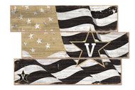 Vanderbilt Commodores Flag Plank Wood Sign