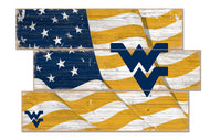West Virginia Mountaineers Flag Plank Wood Sign
