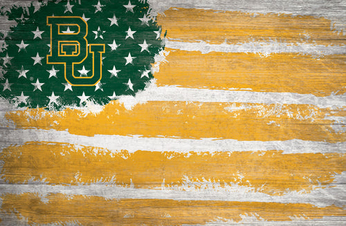 Baylor Bears Rustic Flag Wood Sign - 17
