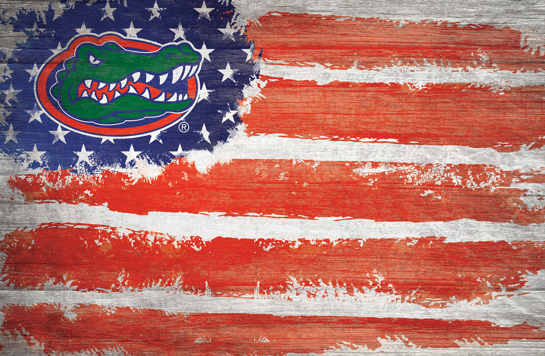 Florida Gators Rustic Flag Wood Sign - 17