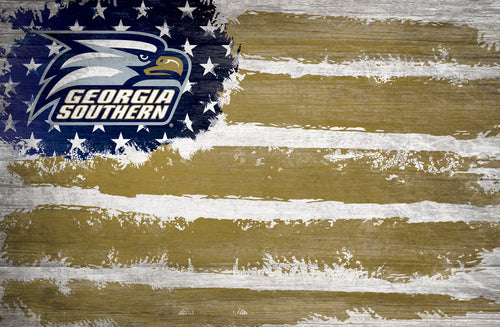 Georgia Southern Eagles Rustic Flag Wood Sign - 17